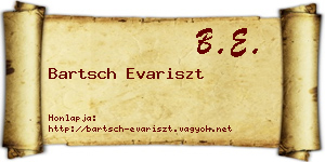Bartsch Evariszt névjegykártya